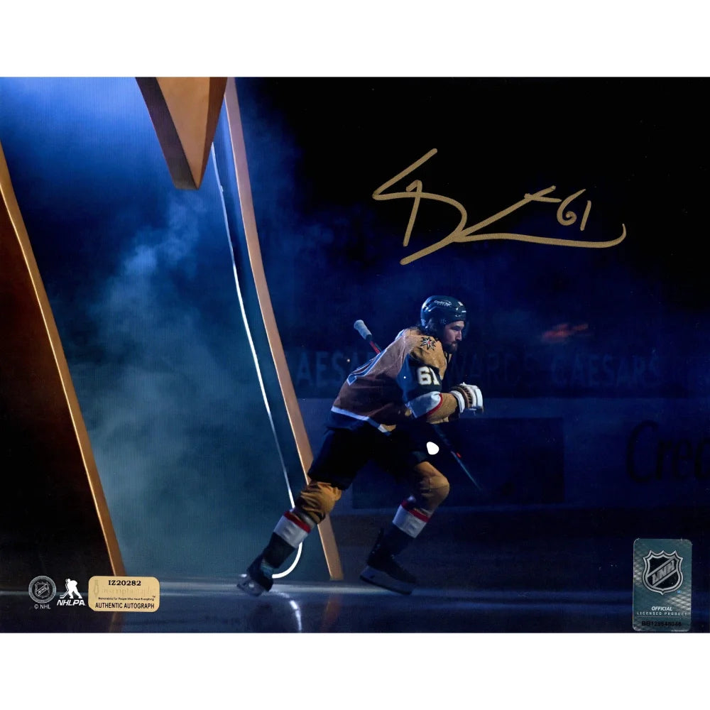 Authentic Mark Stone Autographed Vegas Golden Knights 8x10 Photo - Signed with Inscription & COA - Perfect for Hockey Fans, Sports Memorabilia Collectors, and Man Cave Decor