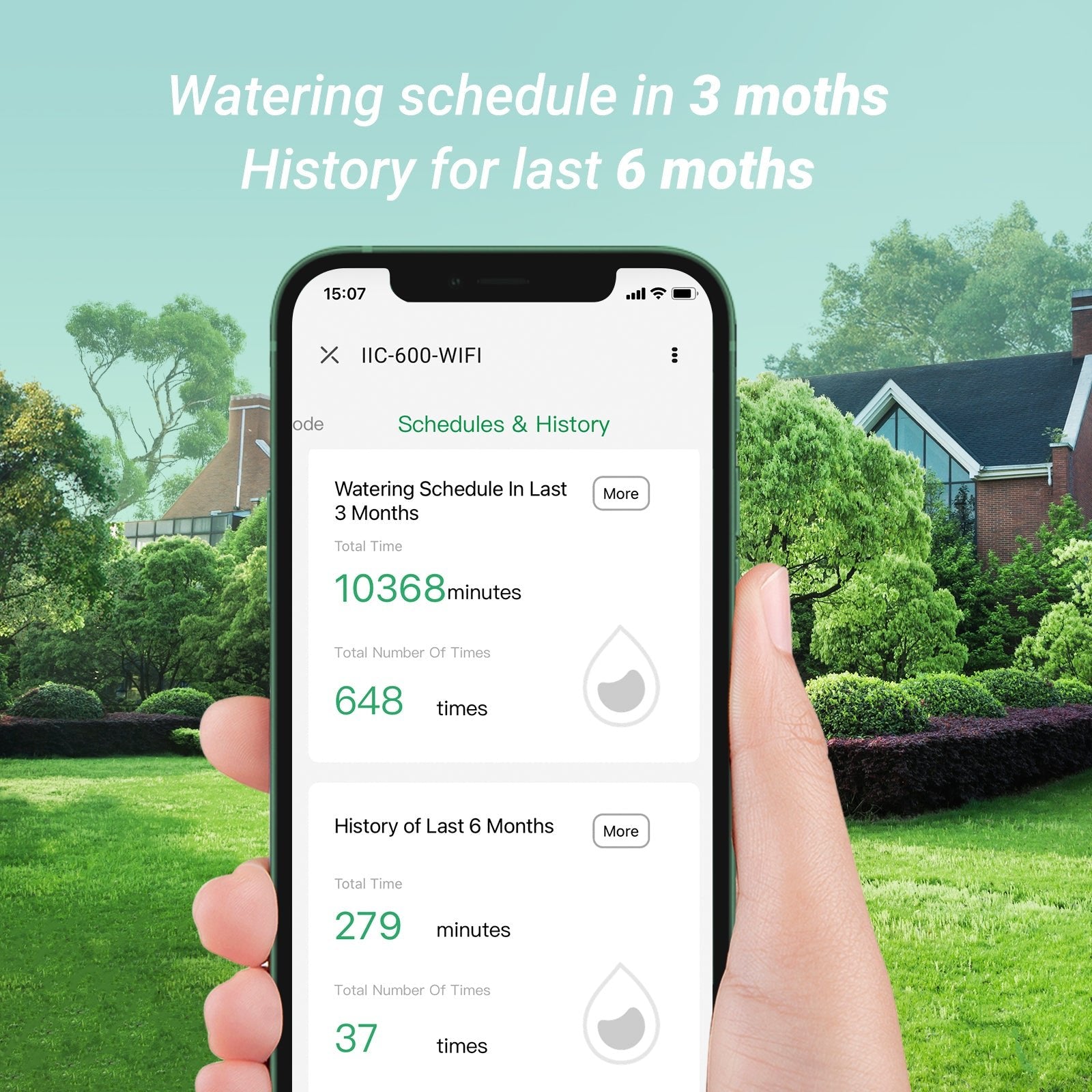 6 Zone Smart Sprinkler Controller with WiFi - IIc 600 Outdoor Irrigation System for Lawn & Garden Watering Automation