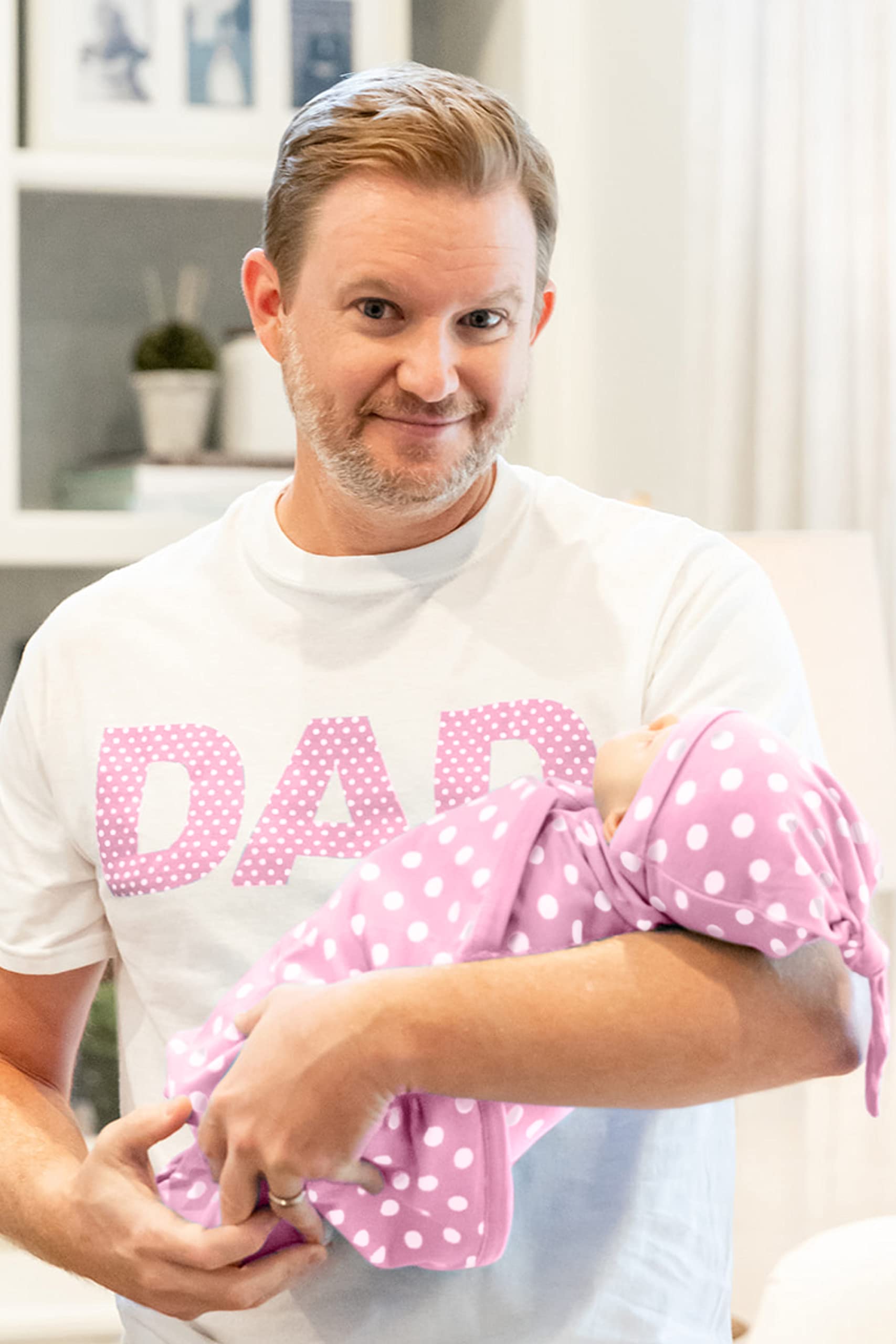 Baby Be Mine Maternity Nursing Robe, Baby Girl Swaddle Blanket & Daddy T-Shirt Set - Soft Hospital Delivery & Newborn Photo Outfits for Mother & Baby