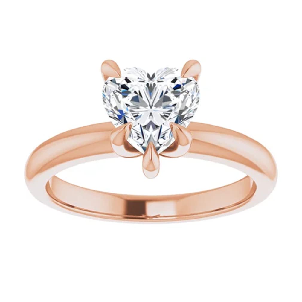 10K Solid Rose Gold Handmade Engagement Ring - 1.0 CT Heart Cut Moissanite Diamond Solitaire Wedding Band for Women | Perfect for Proposals, Anniversaries & Bridal Jewelry Gifts