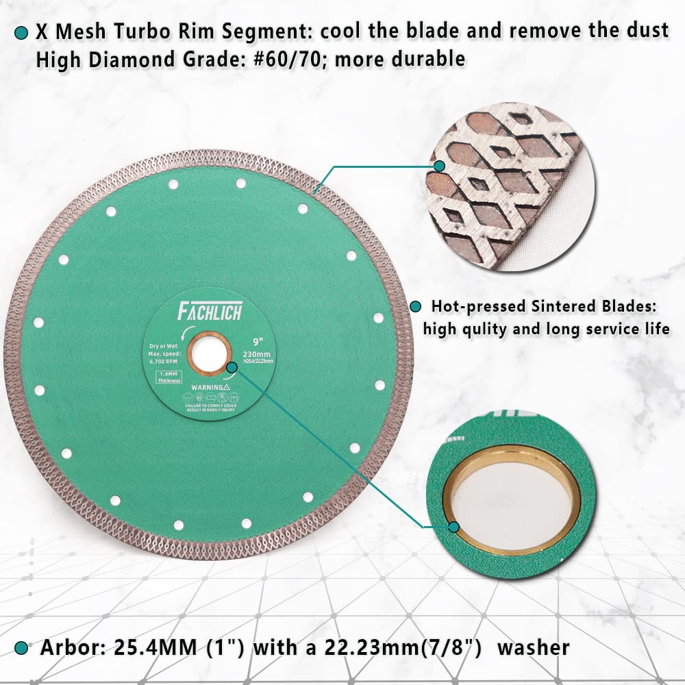 Premium Diamond Porcelain Saw Blade - 2 Pack 9