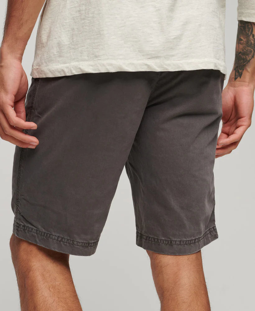 Men's Officer Chino Shorts - Washed Grey Casual Shorts for Summer | Comfortable & Stylish for Outdoor Activities, Travel & Weekend Wear