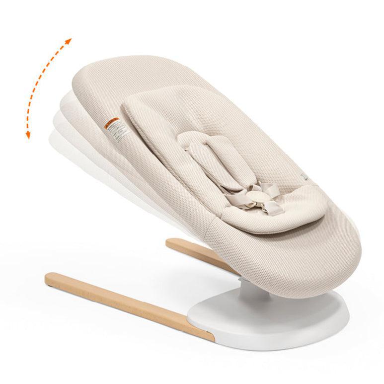 Stokke Yoga Bouncer - Premium Baby Rocker in Light Sand | Ergonomic Design for Newborns & Infants | Perfect for Nursery, Playtime & Relaxation