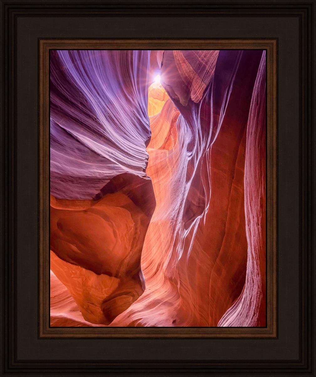 Antelope Canyon Sunburst Wall Art - Stunning Desert Landscape Photography Print for Home & Office Decor | Perfect for Living Room, Bedroom, or Gift