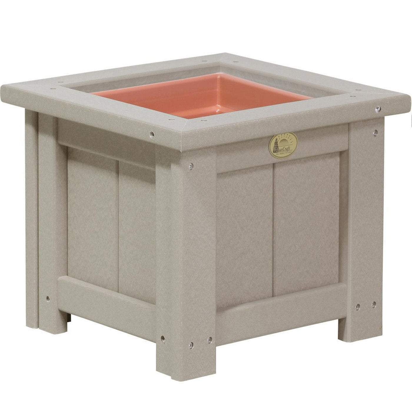 Eco-Friendly Recycled Plastic Square Planter with Cup Holder - Modern Garden Decor for Indoor & Outdoor Plants | Perfect for Patio, Balcony, and Office Spaces