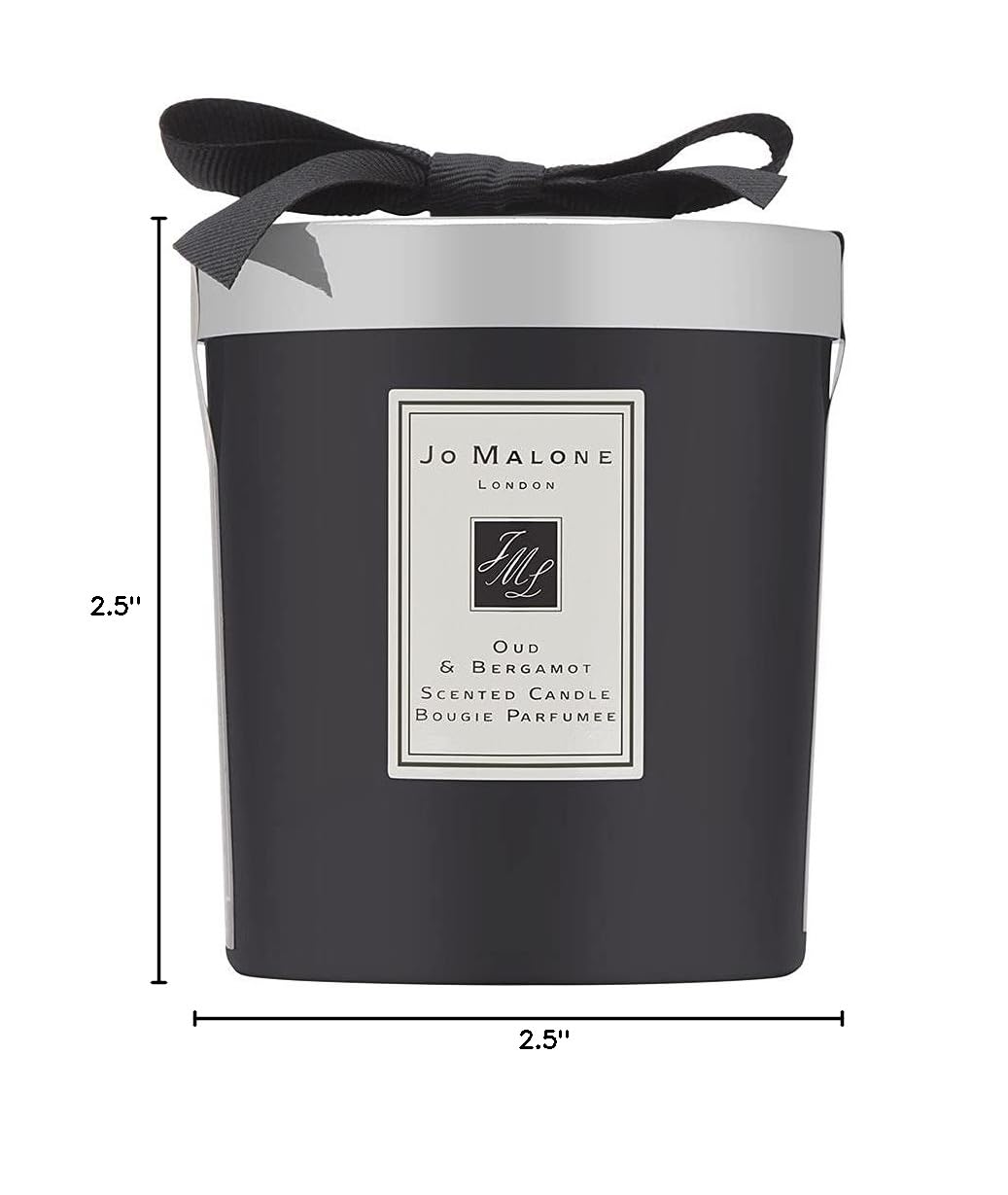 Jo Malone Oud & Bergamot Luxury Scented Candle - 200g (2.5 inch) for Home, Office & Spa Relaxation - Premium Fragrance Gift Set