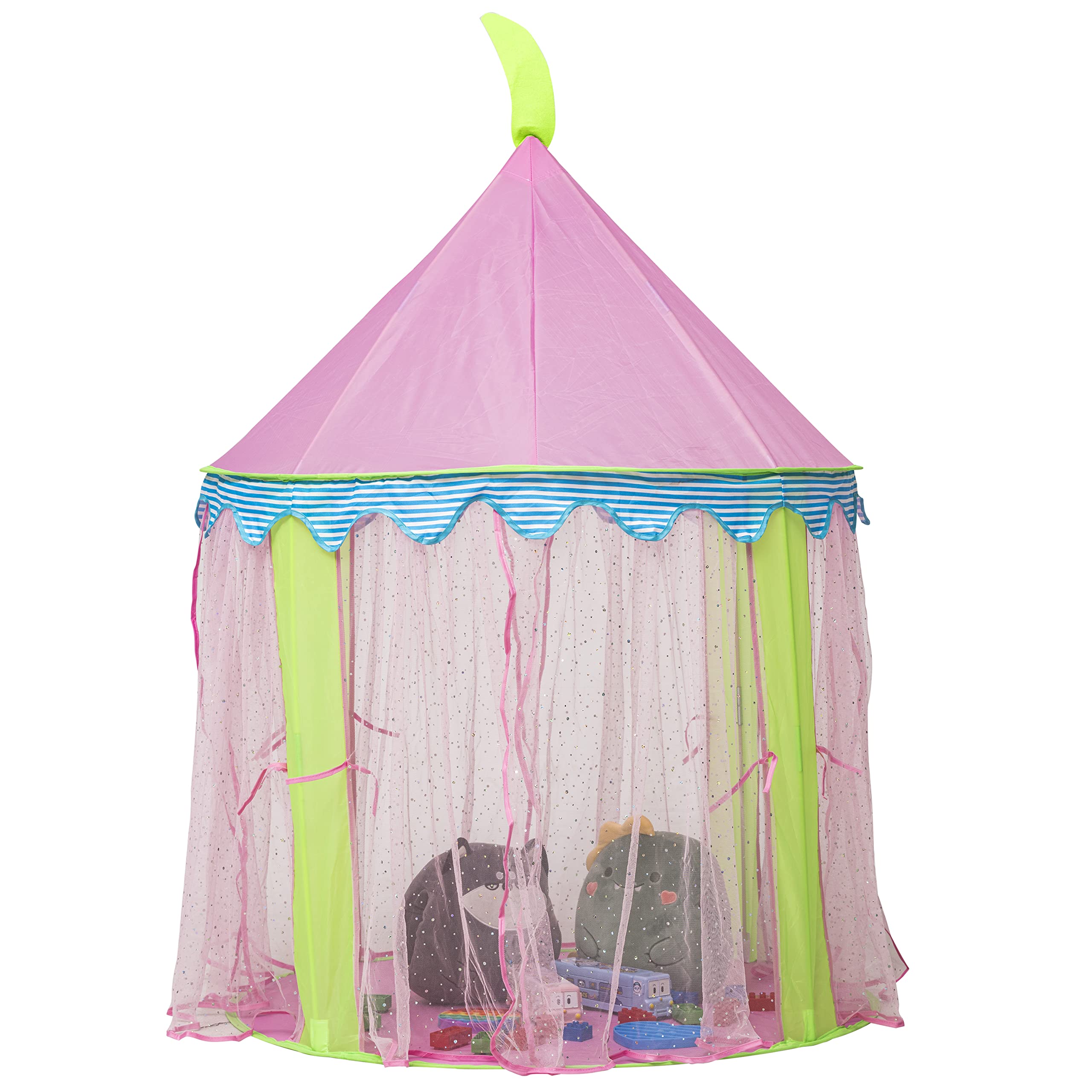 Fairy Castle Play Tent for Kids - Pink Pop Up Playhouse with Storage Bag - Indoor & Outdoor Princess Tent for Girls - Perfect for Birthday Parties, Playrooms & Backyard Adventures