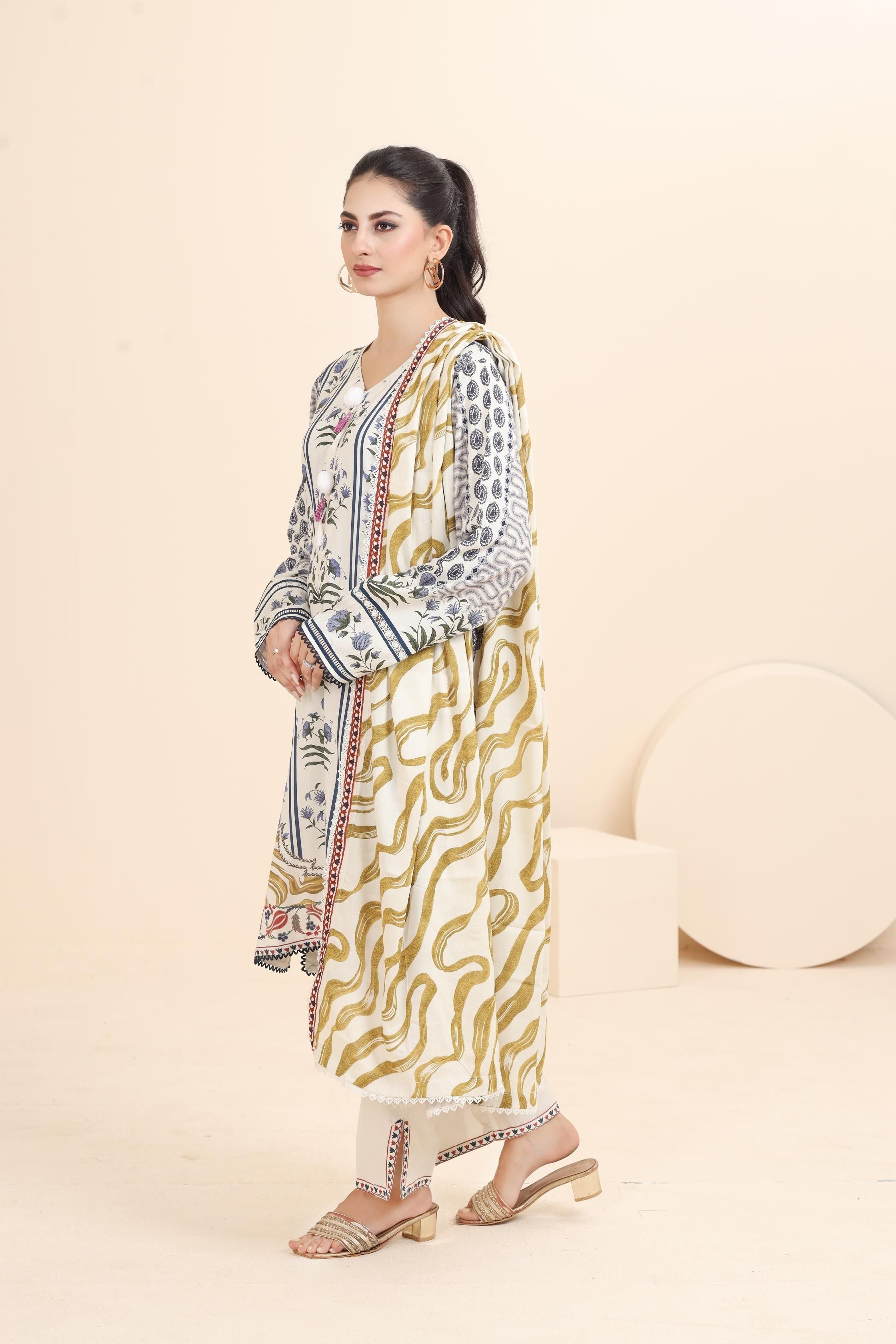 Sana Safinaz Mahay Stitched Embroidered Formal Dress for Women - Elegant Party Wear & Wedding Guest Outfit