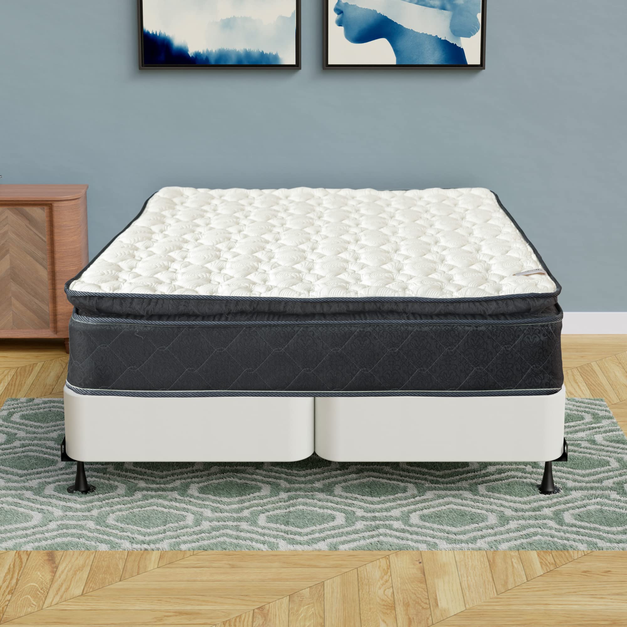 Treaton 9 Inch Twin Medium Firm Hybrid Mattress with Pocket Springs & Pillow Top - Pressure Relief Support, Includes 8