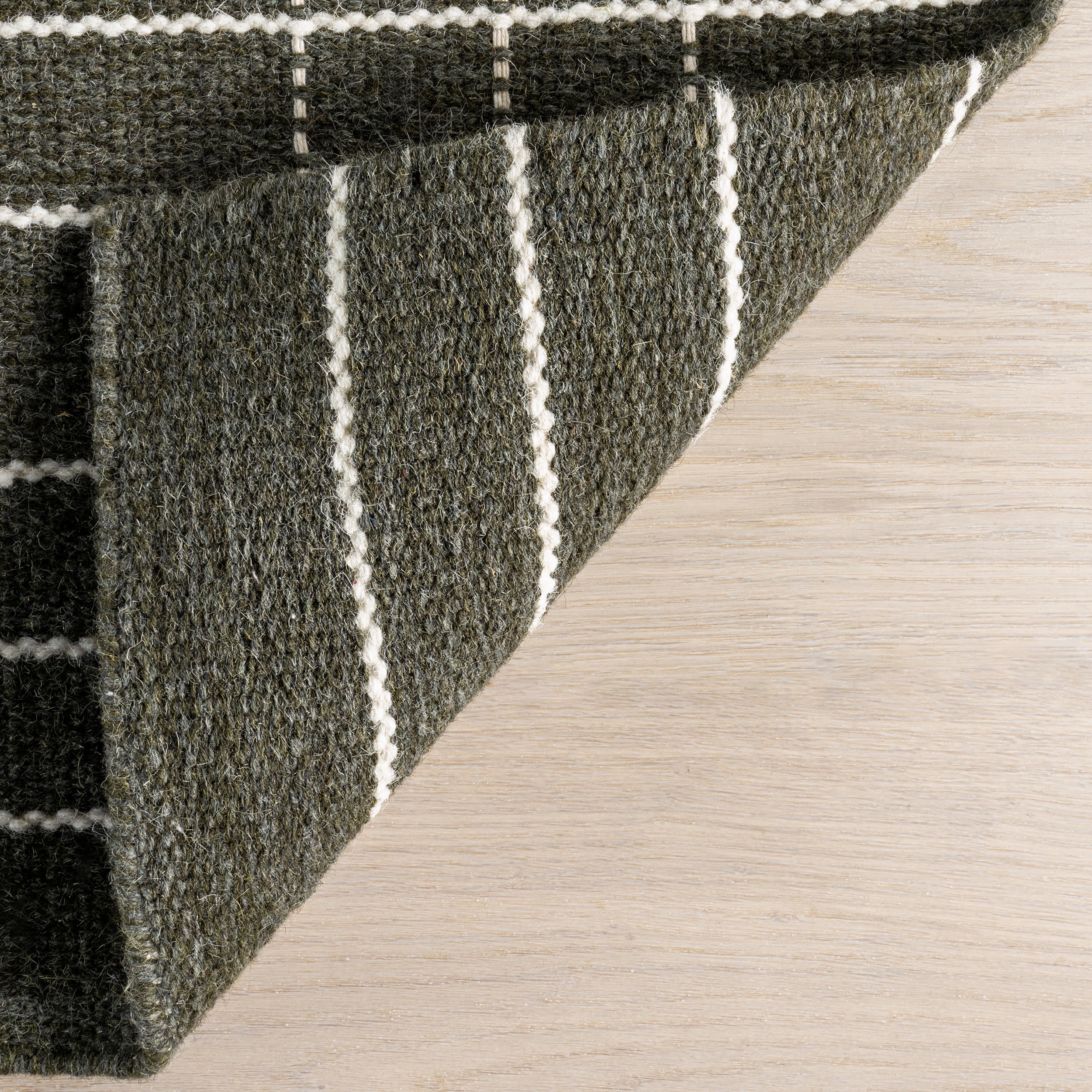 Charlie Plaid Wool Rug - Green | Soft & Durable Handmade Area Rug for Living Room, Bedroom, or Office Decor