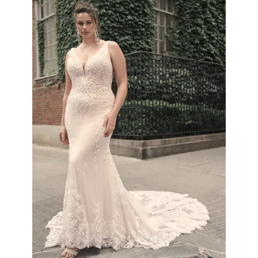 Elegant Estella Wedding Dress by Maggie Sottero | Romantic Lace Bridal Gown for Church, Garden & Beach Weddings