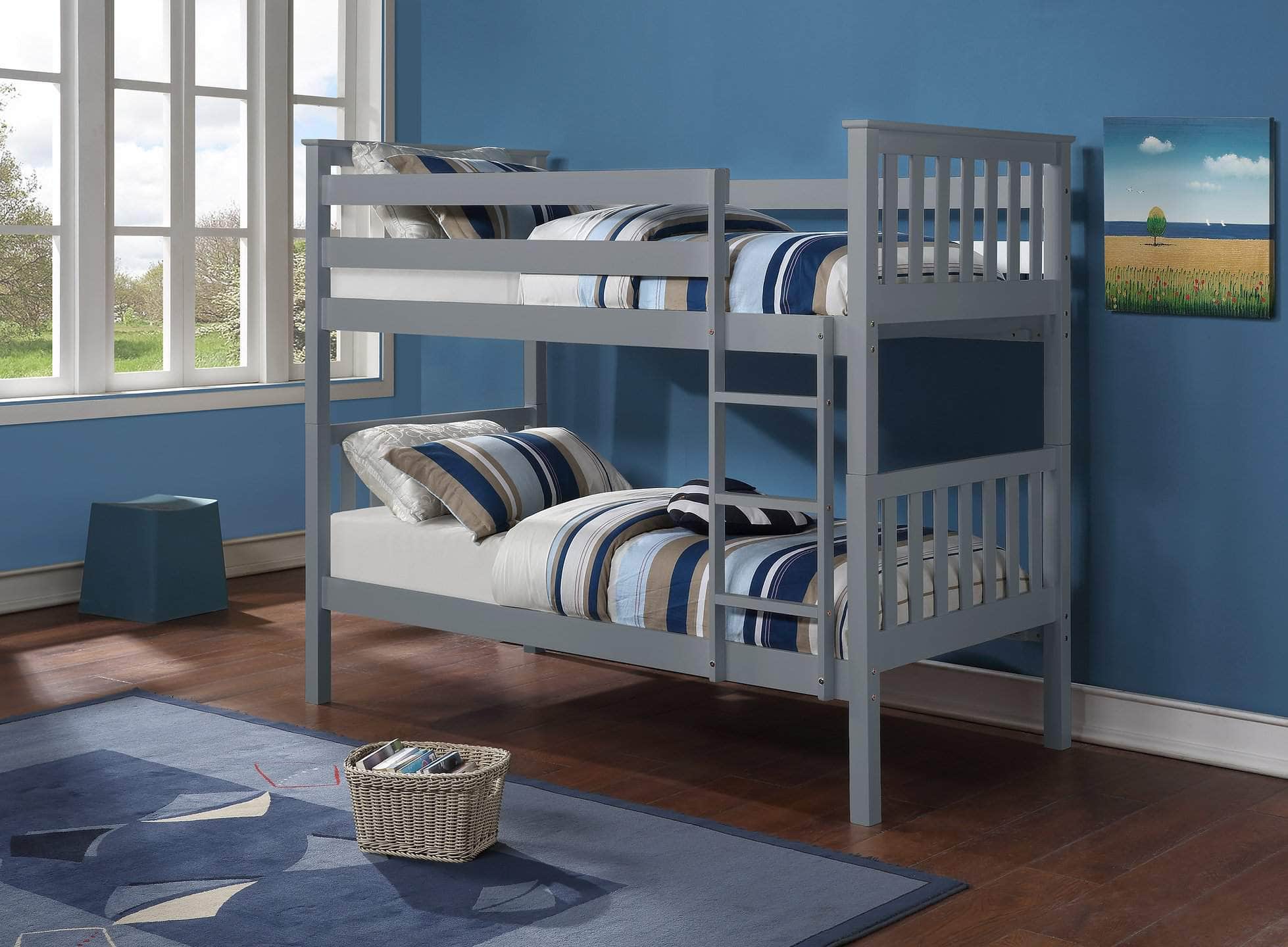 Tofino Twin Over Twin Wooden Bunk Bed - Solid Wood Construction, 3 Color Options (White, Natural, Espresso) - Perfect for Kids' Bedrooms, Vacation Homes & Space-Saving Solutions