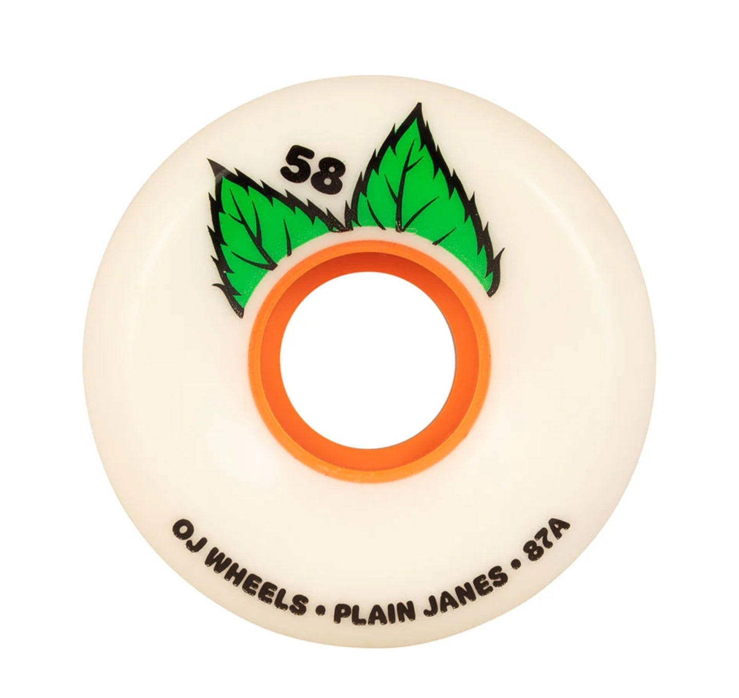 OJ Plain Jane Key Frames Skateboard Wheels 58mm Medium Soft 87a White - Smooth Ride for Street Skating and Park Tricks