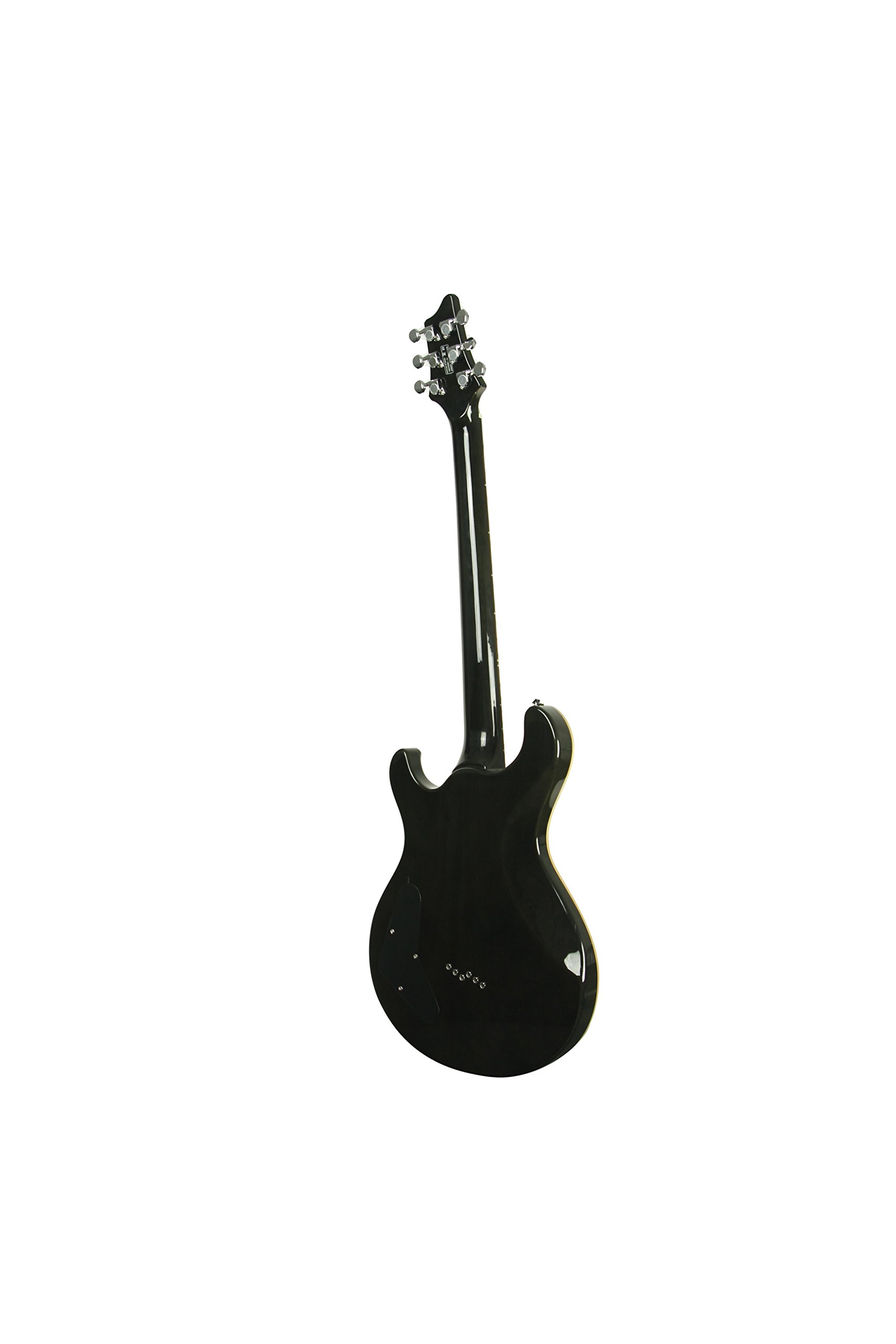 IYV 6-String IP-350 TBK PRS Solid-Body Electric Guitar in Transparent Black - Perfect for Rock, Blues & Stage Performances