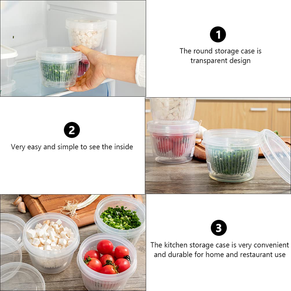OSALADI 4-Piece Airtight Ginger Garlic Storage Containers with Lids - BPA-Free Plastic Food Storage Boxes for Kitchen, Fridge, Pantry | Perfect for Meal Prep, Salad, Onion & Herb Organization