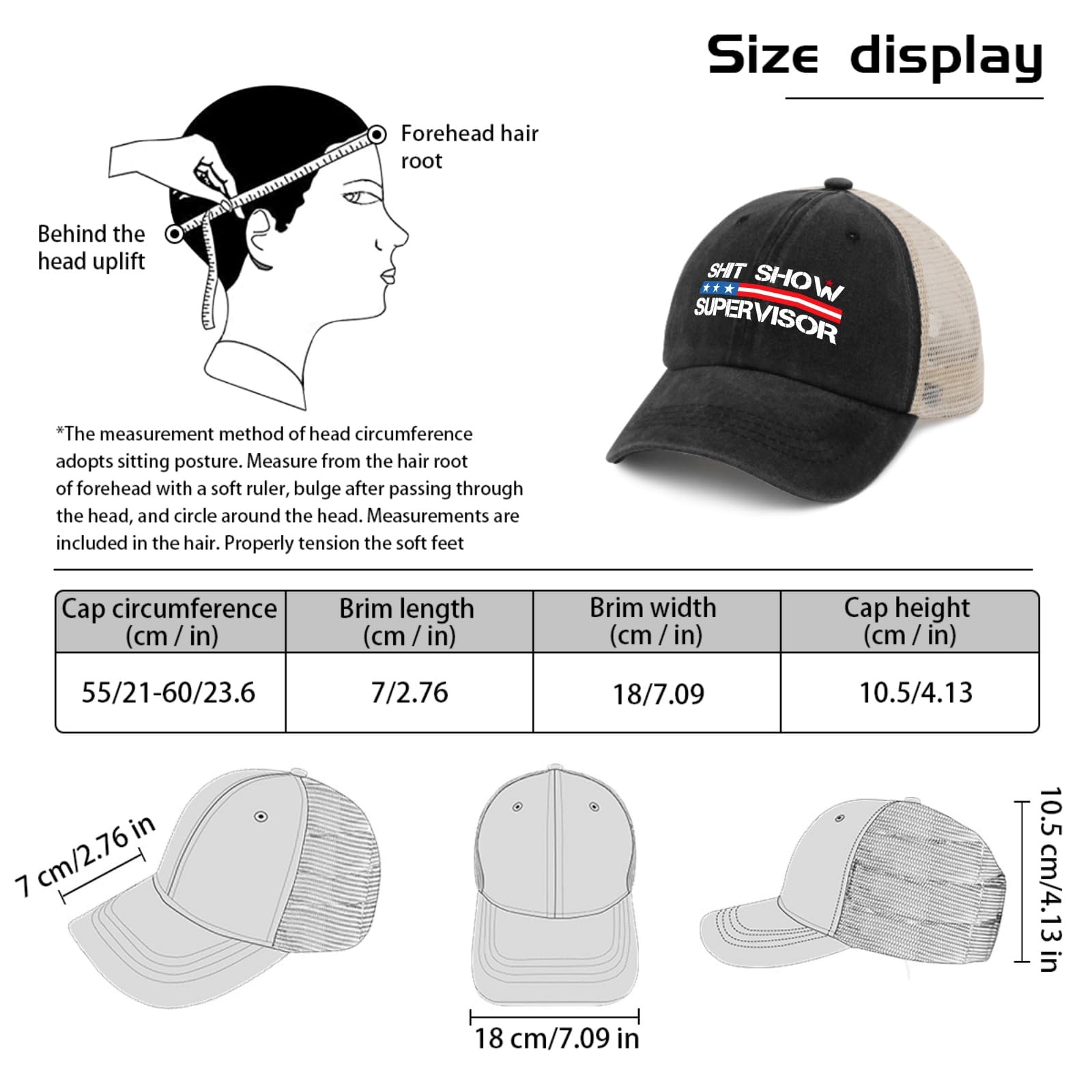 OOMOO Funny Meme Caps for Men - Supervisor Hat with Hilarious Sayings | Trendy Novelty Gifts for Coworkers & Friends | Perfect for Office Pranks, Parties & Meme Lovers