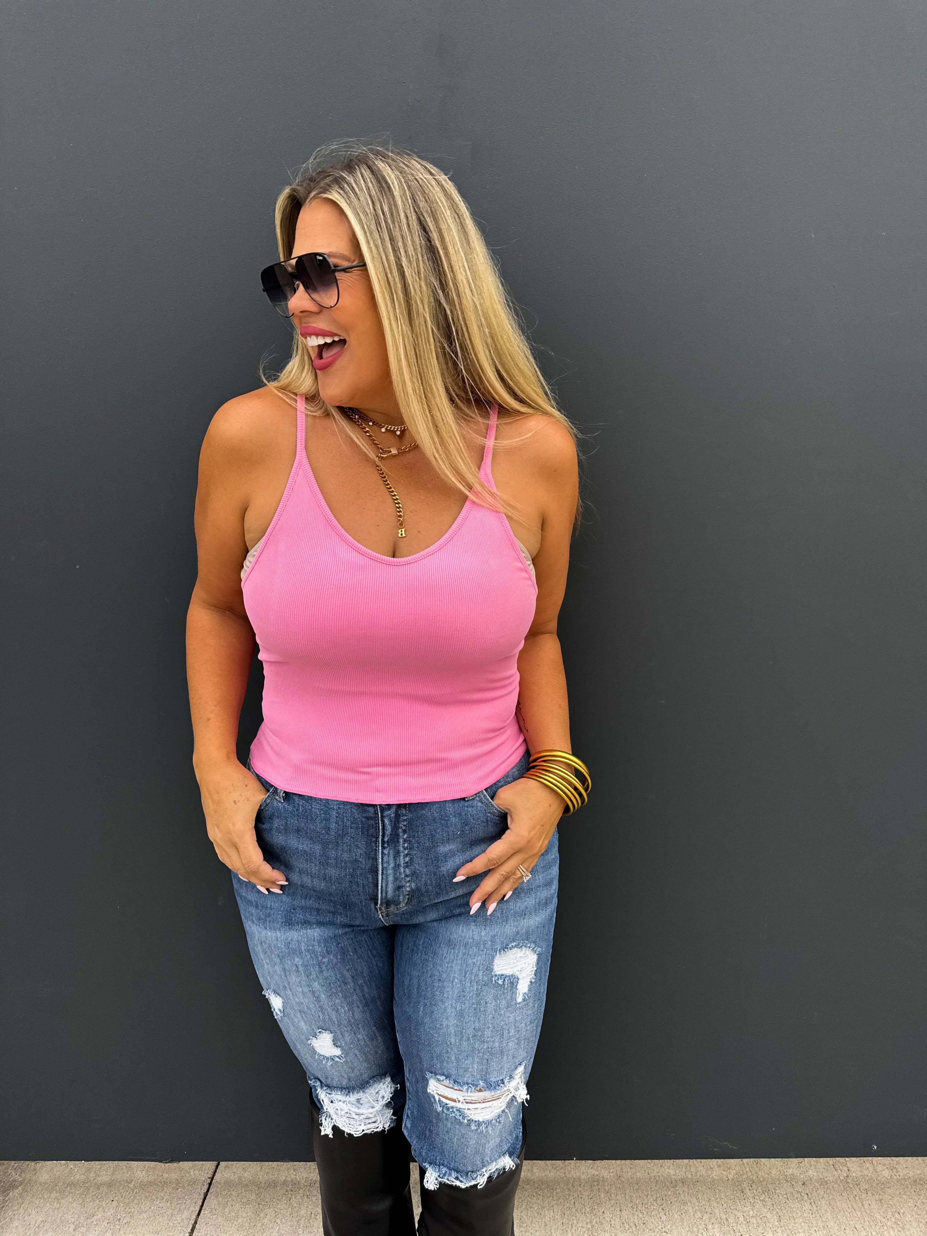 PREORDER: Hannah Ribbed Tank Top for Women - 5 Color Options | Soft Stretch Casual Wear for Summer, Layering & Everyday Outfits