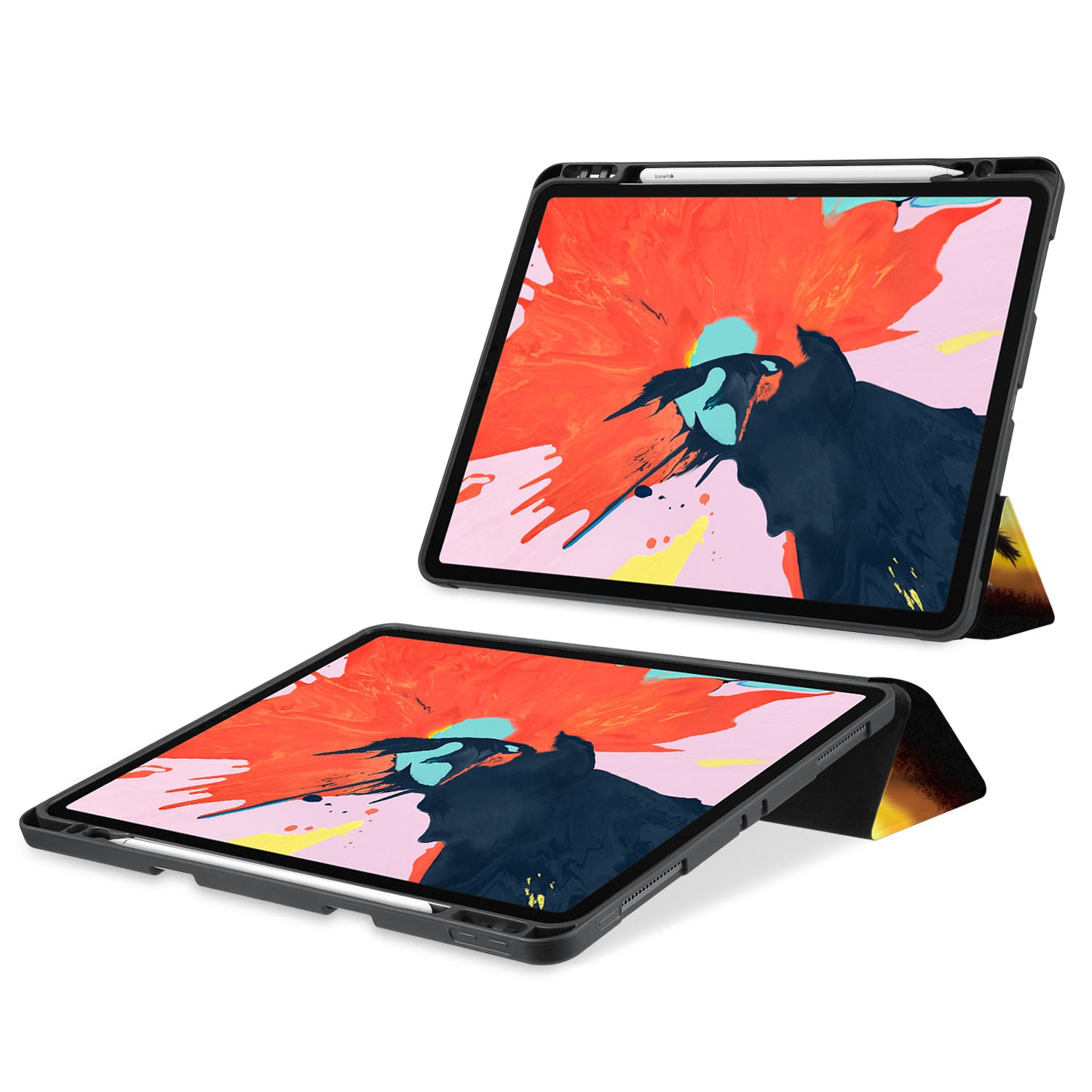 Premium iPad Trifold Case with Horse Design - Slim Protective Cover for iPad Air/Pro (6th/5th/4th Gen) | Perfect for Work, Travel & School Use