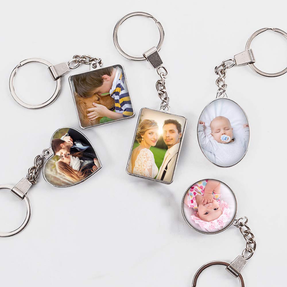Styletify Custom Photo Keychain - Personalized Double-Sided Crystal Keychain Set with Picture | Perfect Gift for Anniversaries, Birthdays & Travel Accessories