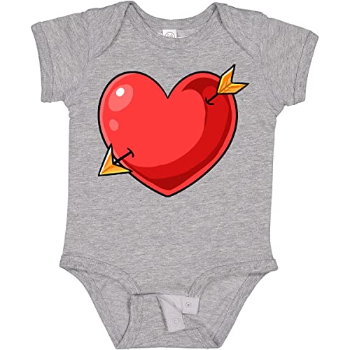 Inktastic Red Heart with Arrow Baby Bodysuit - Soft Cotton Infant Onesie for Newborns & Toddlers - Perfect for Valentine's Day, Baby Showers & Family Photos
