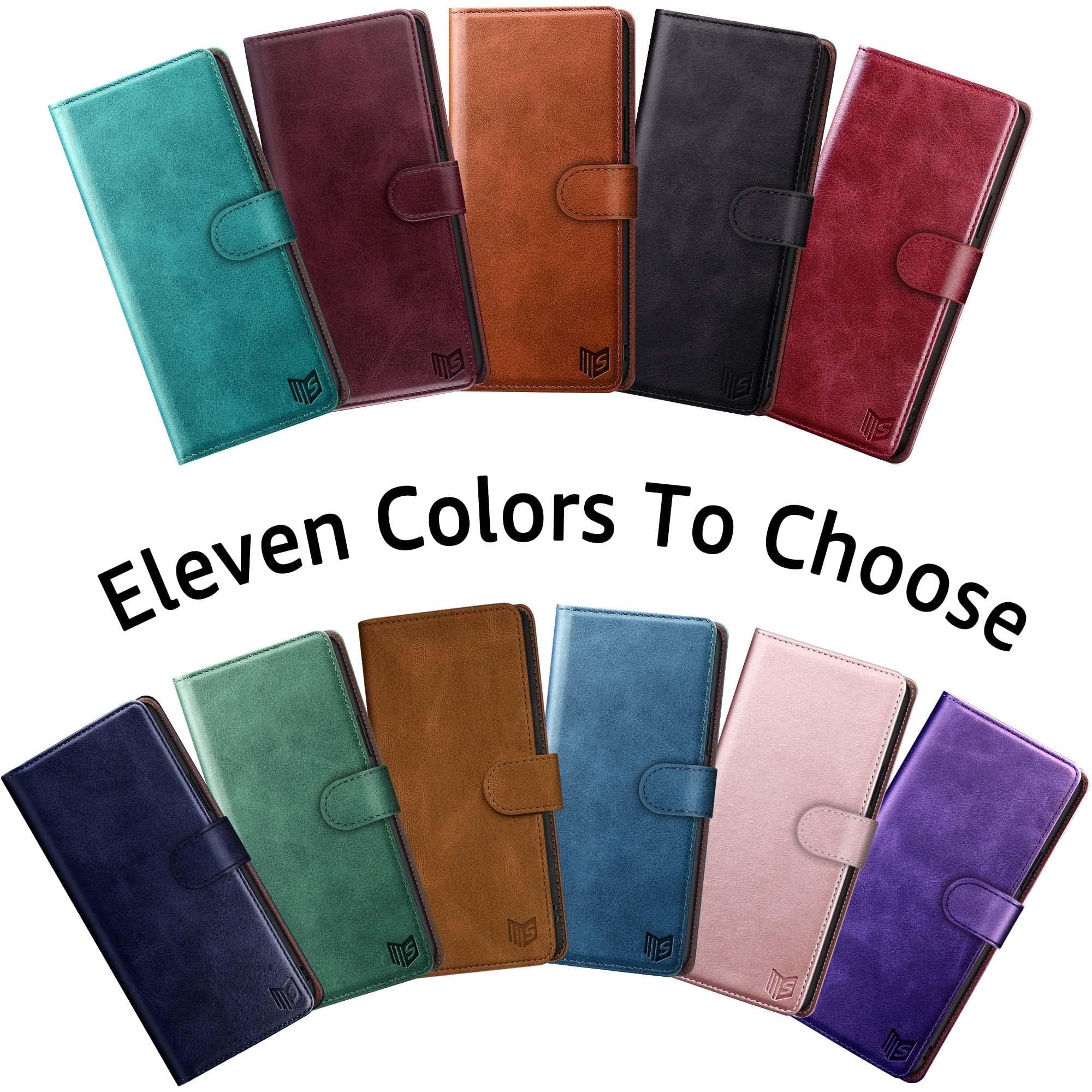 SUANPOT Samsung Galaxy A15 5G Wallet Case with RFID Blocking & Credit Card Holder - Flip PU Leather Protective Cover for Women & Men (Wine Red) - Perfect for Daily Commute, Travel & Business Use