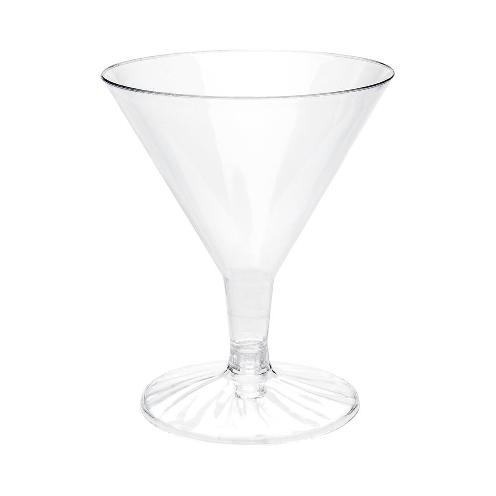 5 oz Clear Plastic Martini Glasses - Round Cocktail Cups (3.25
