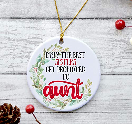Best Sister to Aunt Pregnancy Announcement Ornament - Personalized Keepsake Gift for 2024 | Perfect for Baby Shower, Gender Reveal & Nursery Decor
