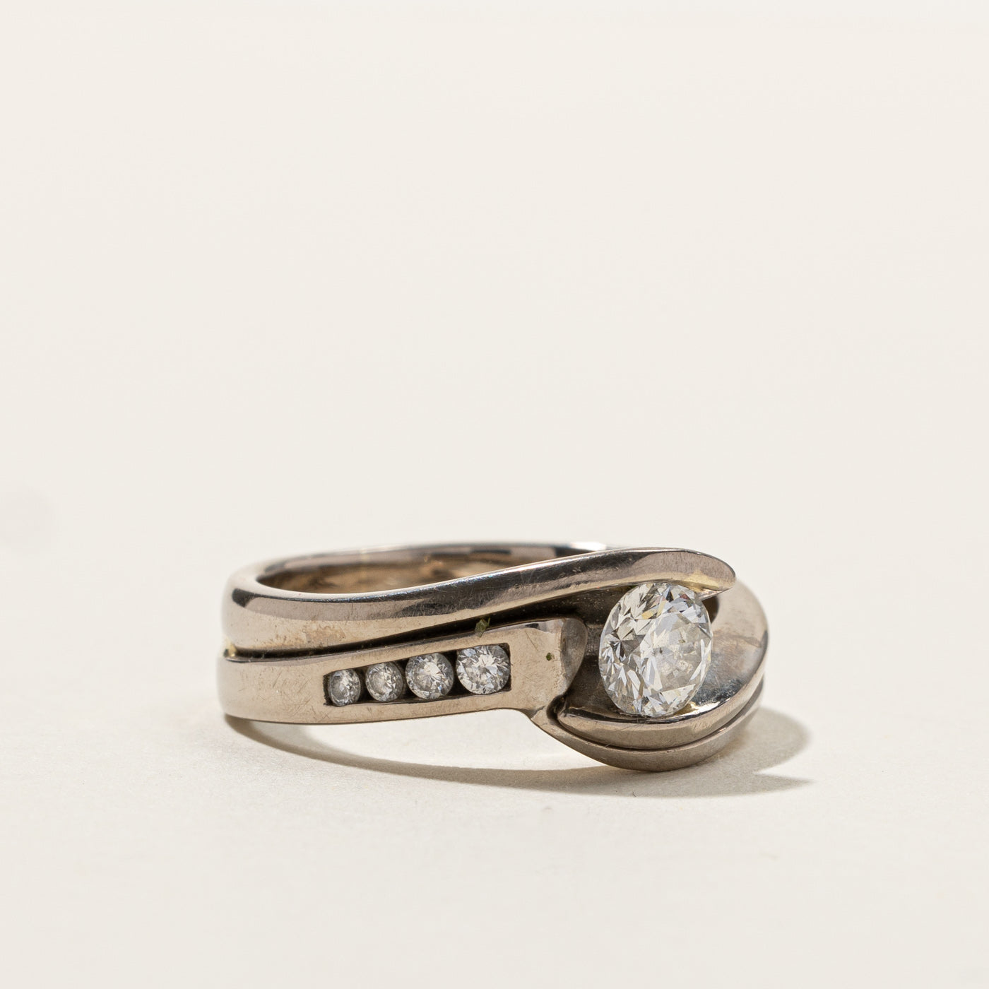 1ct Canadian Diamond Wedding Ring Set for Women - 0.59ctw 14K White Gold Bridal Set Size 6.5 | Perfect for Engagement, Anniversary & Romantic Occasions