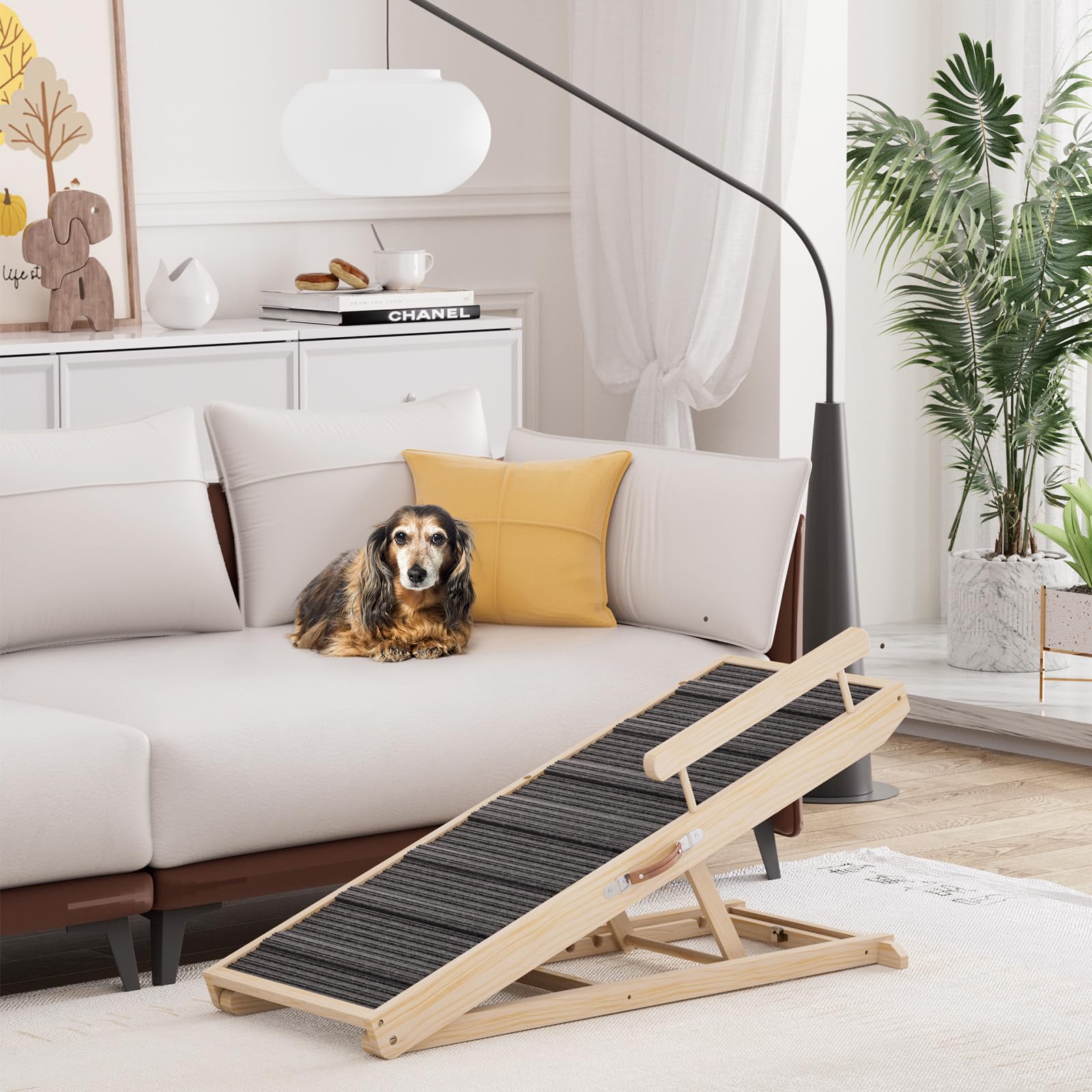 Folding Dog Ramp for Bed & Car - Adjustable 44.48