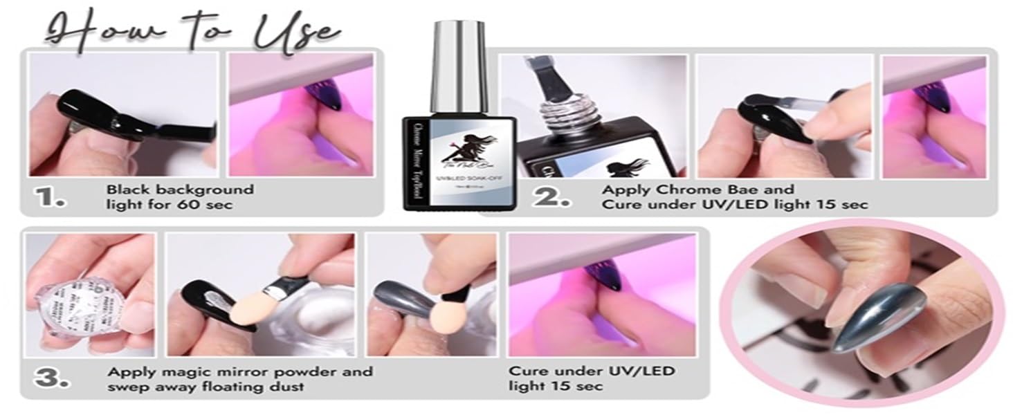 1Gram Silver Chrome Nail Powder for Nail Art - Mirror Chrome Powder for Gel Nails, Chrome Polish & Nail Designs - Perfect for Salon, DIY Manicures & Special Occasions