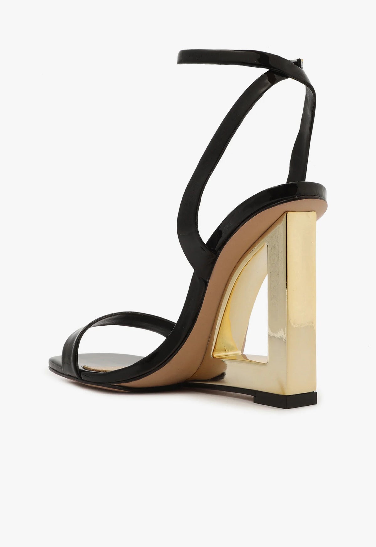 Filipa Patent Leather Sandal with 3.5 Inch Heel - Elegant Black Women's Dress Sandals for Weddings, Parties & Evening Events