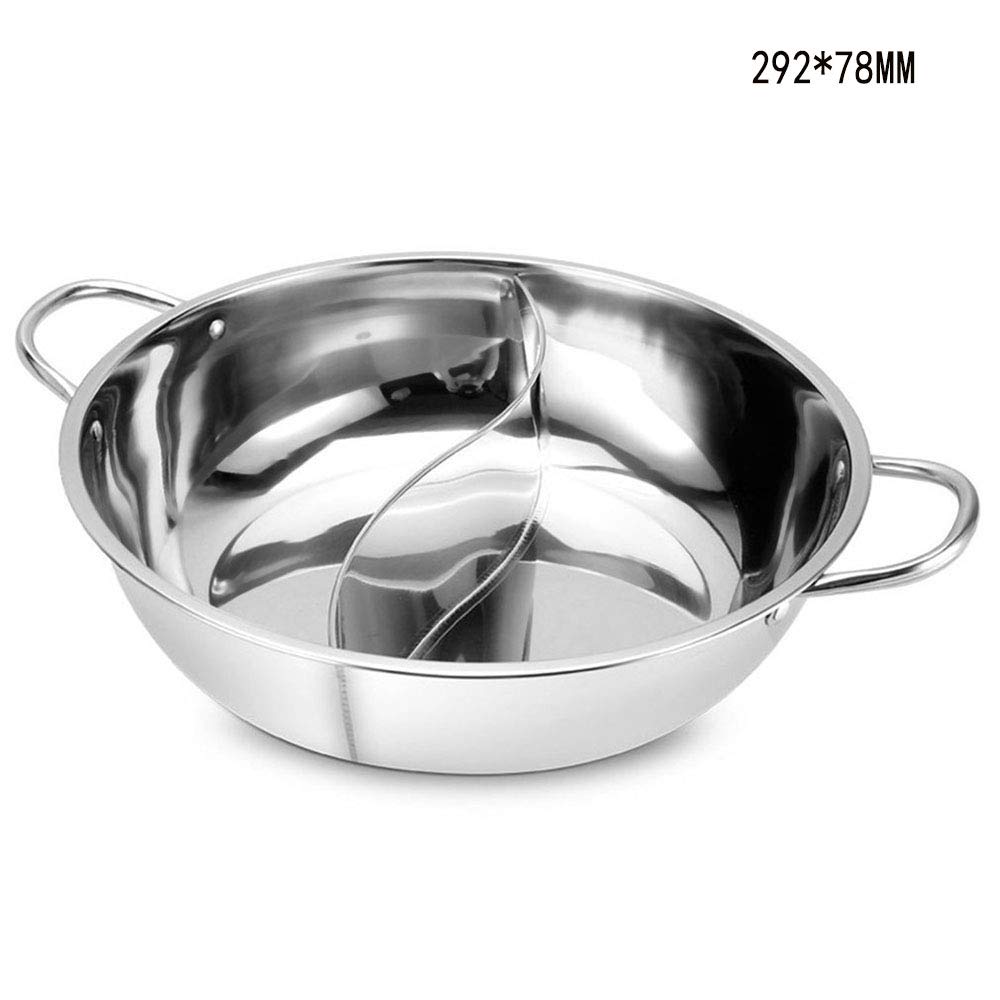Stainless Steel Divided Hot Pot with Removable Divider - 30cm Twin Soup Stock Pot for Yuanyang, Shabu Shabu & Cooking | Perfect for Family Dinners & Asian Cuisine