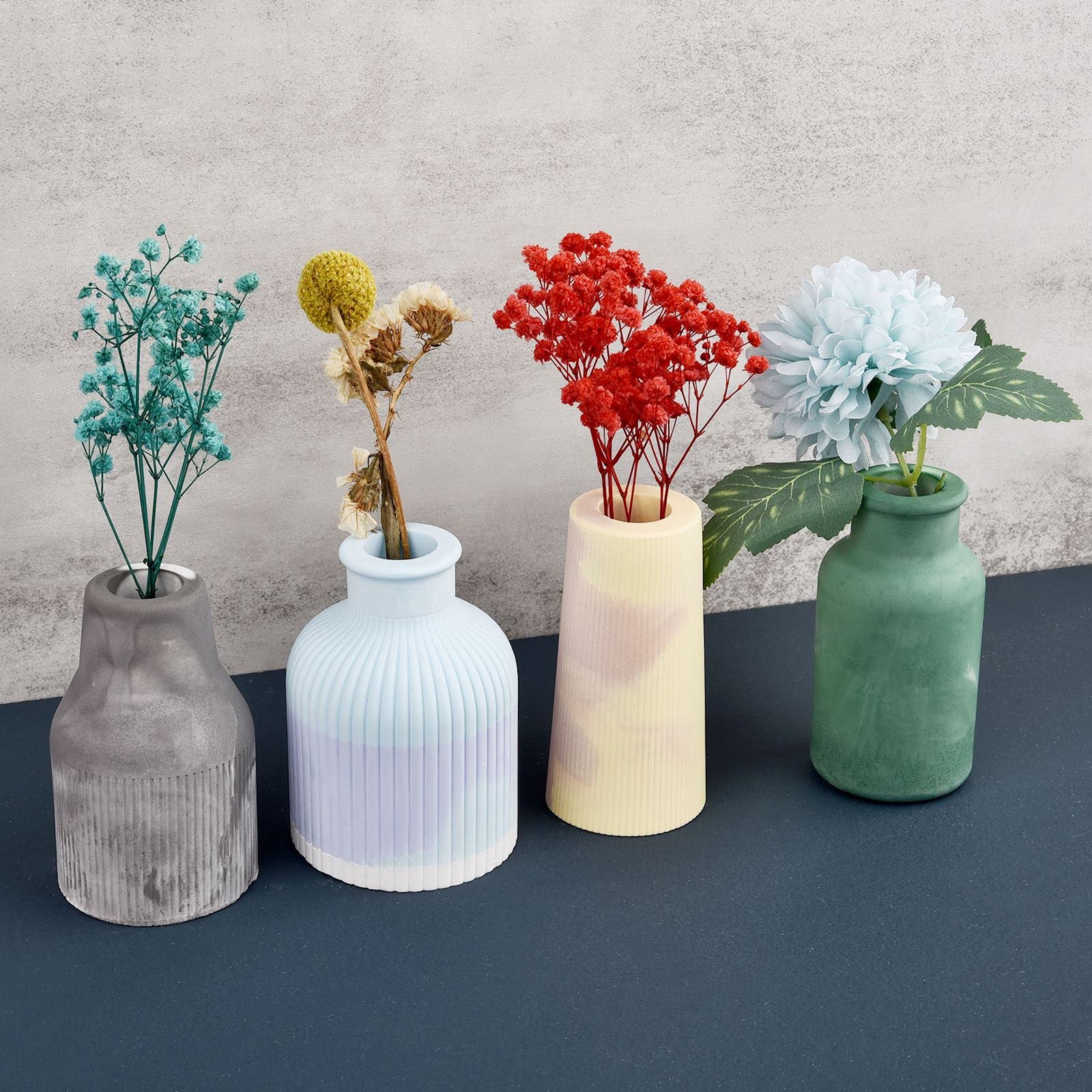 Striped Vase Silicone Mold for Concrete Flower Pots - DIY Succulent Planter, Epoxy Resin Pen Holder & Plaster Cement Crafts - Perfect for Home Decor, Wedding Centerpieces and Gift Making