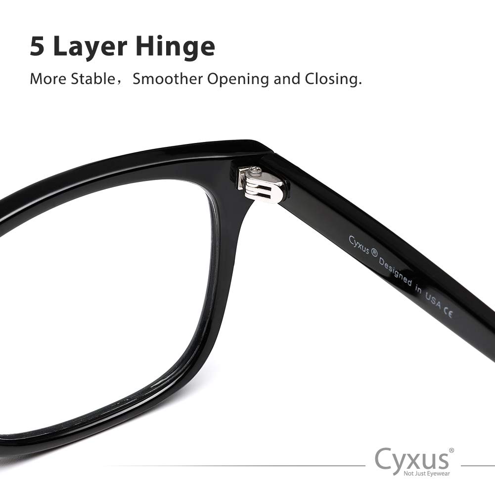 Cyxus Blue Light Blocking Reading Glasses for Women & Men - Bifocal Square Clear Lens Magnification Readers (1.0-3.5) - Reduce Eye Strain for Computer Work, Reading & Screen Time