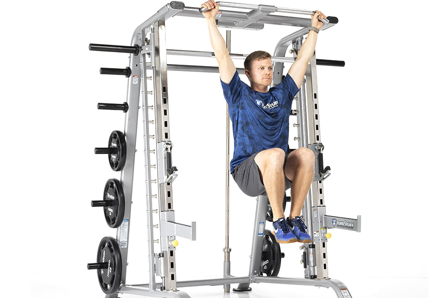 TuffStuff Evolution Smith Machine & Half Cage Combo (CSM 600) - Premium Home Gym Equipment for Strength Training & Weightlifting