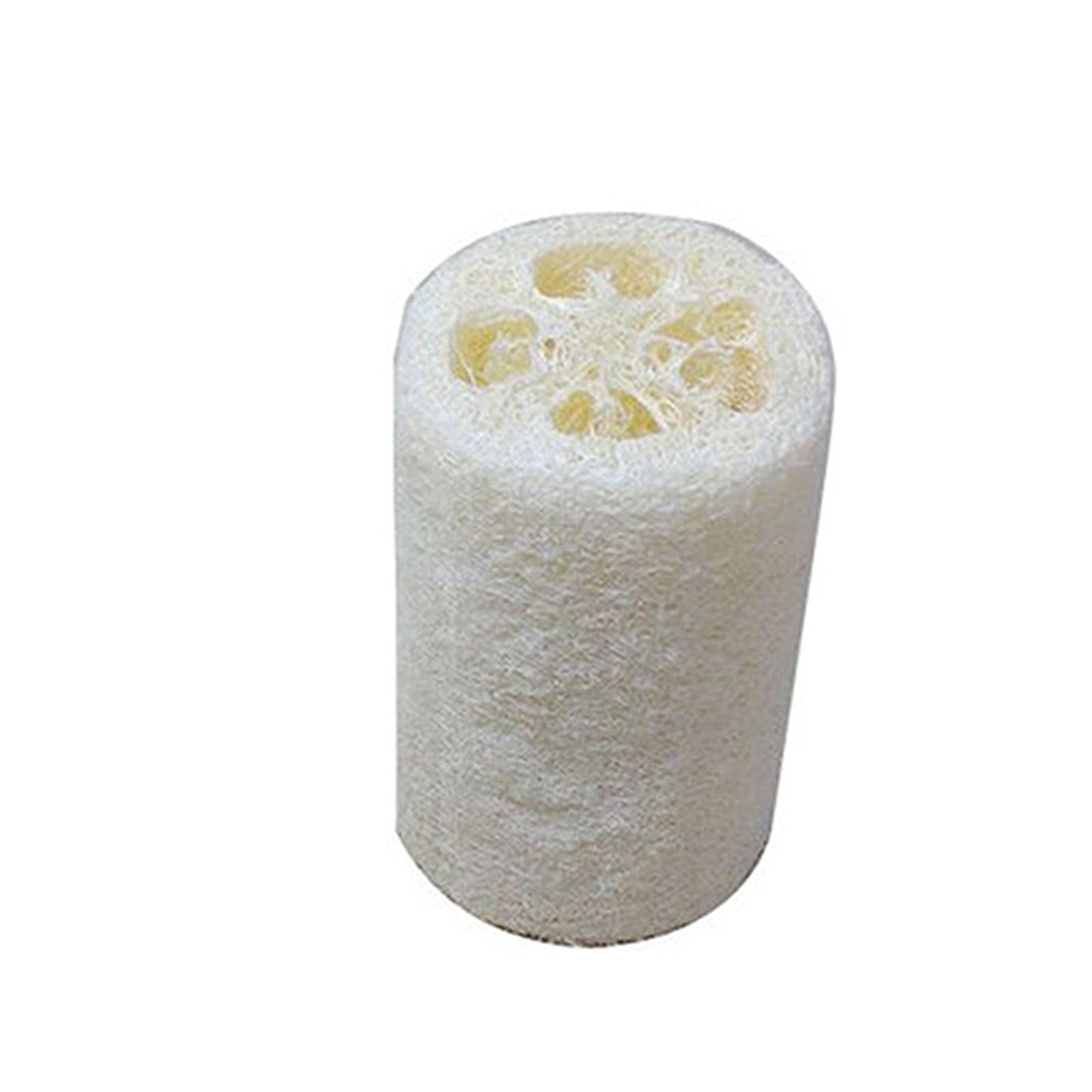 VAISA Natural Loofah Sponge for Bath & Shower - 4 Inch Exfoliating Body Scrubber, White (1PC) - Gentle Skin Cleansing & Back Scrubbing for Men & Women
