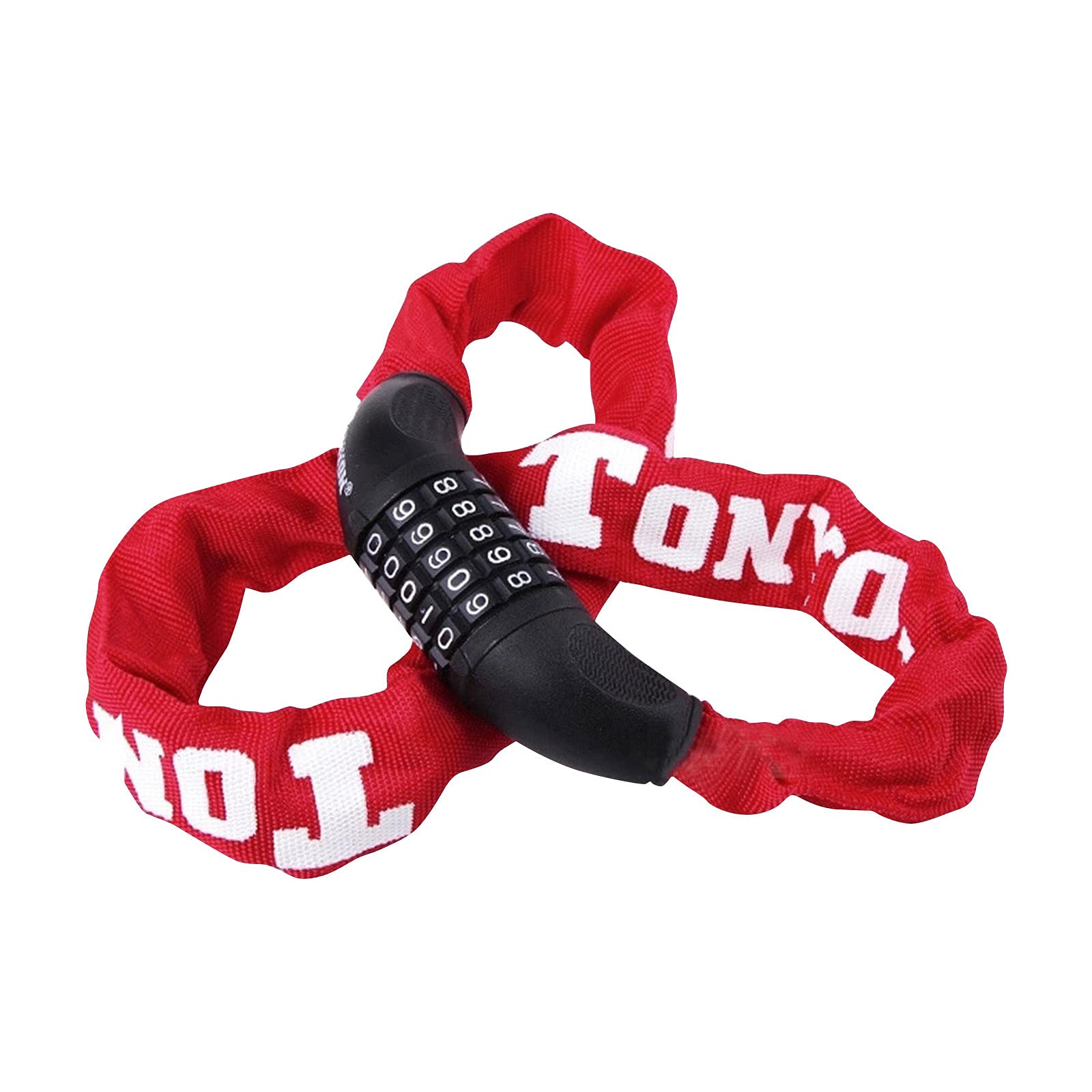 Heavy Duty Anti-Theft Bike Lock - Universal Chain Lock for Mountain & Road Bicycles with Resettable Combination Password (Red) | Secure Your Bike at School, Work, or Outdoor Adventures