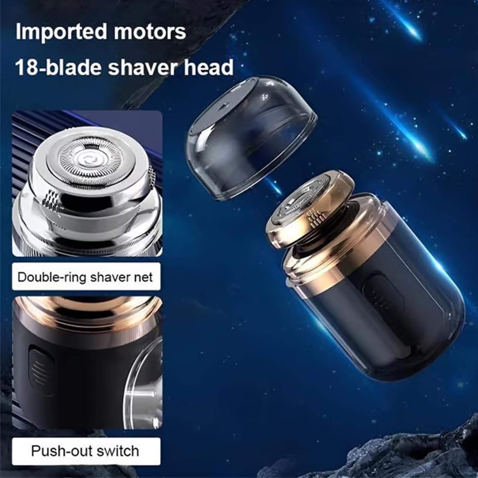 2024 Newest Unisex Mini Portable Electric Shaver - 2-in-1 Rechargeable & Waterproof Travel Razor for Men & Women | Perfect for Business Trips, Gym Bags & On-the-Go Grooming (Black)