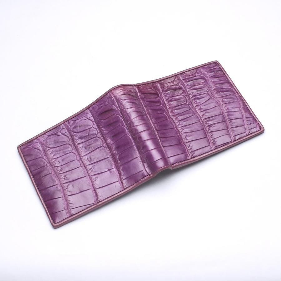 Luxury Purple Crocodile Leather Men's Wallet - RFID Blocking Bifold Credit Card Holder - Perfect for Business, Travel & Everyday Use (Gift for Him)