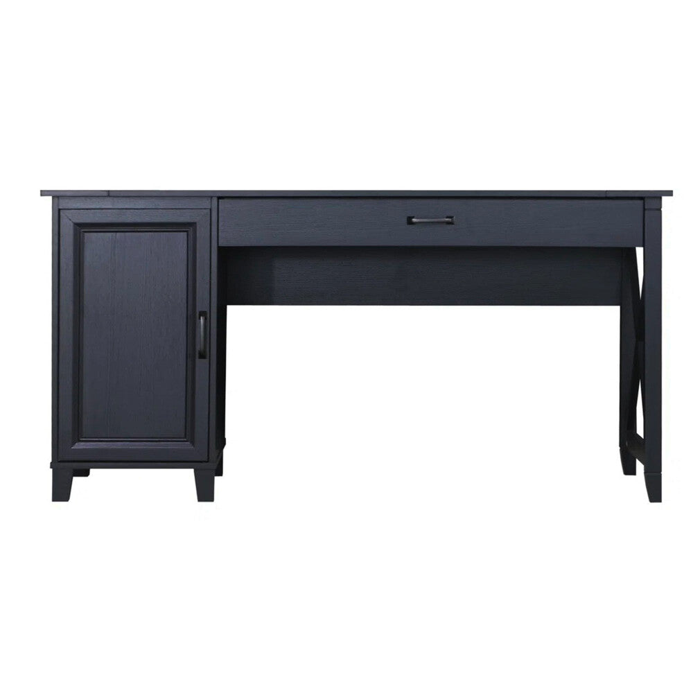Premium Cairo Large 150cm Wooden Computer Desk - Sturdy Home Office Study Workstation in Black for Professionals & Students | Perfect for Small Spaces & Remote Work