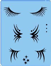 QuickEZ Face Painting Stencil - Eyelashes #16 | Professional Makeup Template for Halloween, Cosplay & Special Events