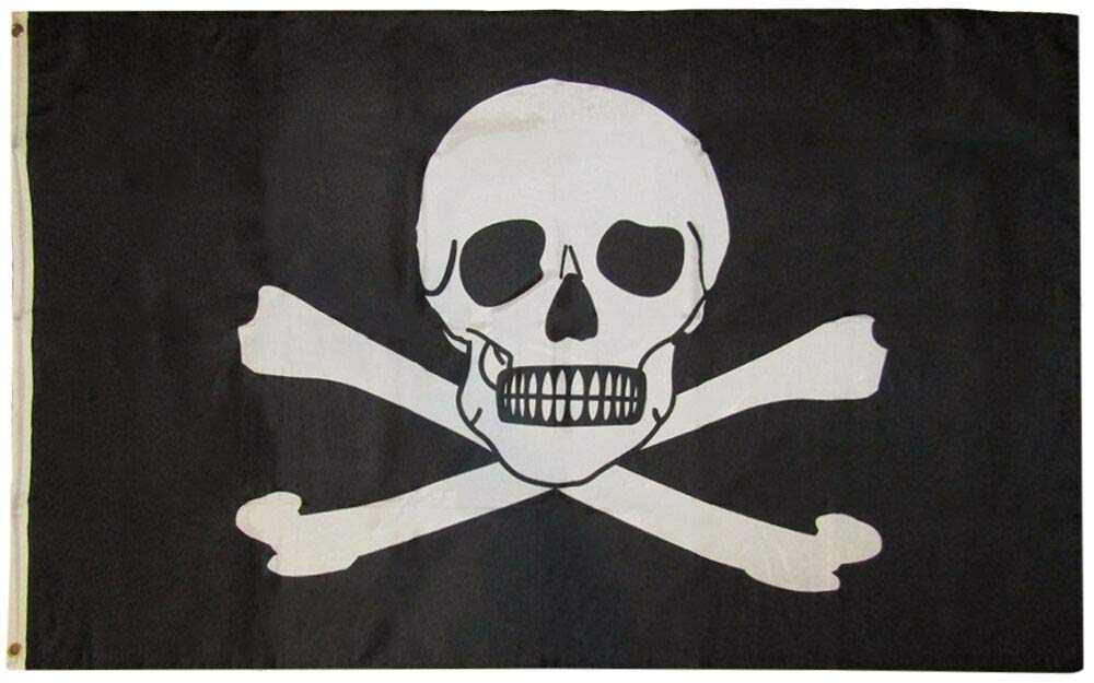 3x5 Jolly Roger Pirate Poison Skull Bones Flag - 3'x5' Premium Fade Resistant Banner with Brass Grommets - Perfect for Halloween Decor, Pirate Themed Parties & Nautical Home Decor