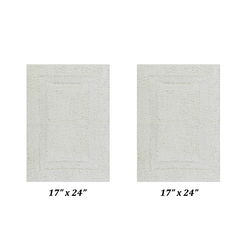 Better Trends 2-Piece Bathroom Rug Set - Super Soft Reversible Cotton Bath Mats, Absorbent Machine Washable Ivory Bath Rugs for Bathroom Floor Decor, Shower & Tub, Laundry Room - Lux Collection | Perfect for Master Bath, Guest Bath & Spa-Like Retreats