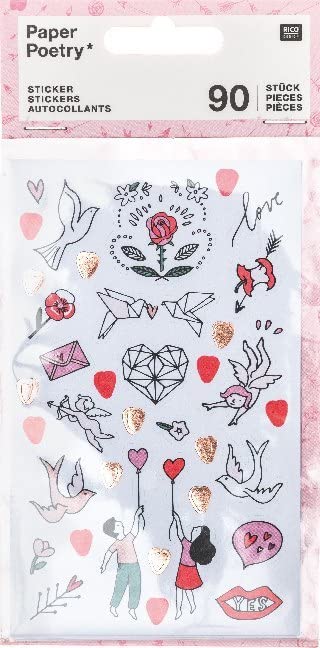 Love Stickers - Decorative Vinyl Stickers for Scrapbooking, Journals, Laptops & DIY Crafts - Perfect for Valentine's Day, Weddings & Romantic Gifts