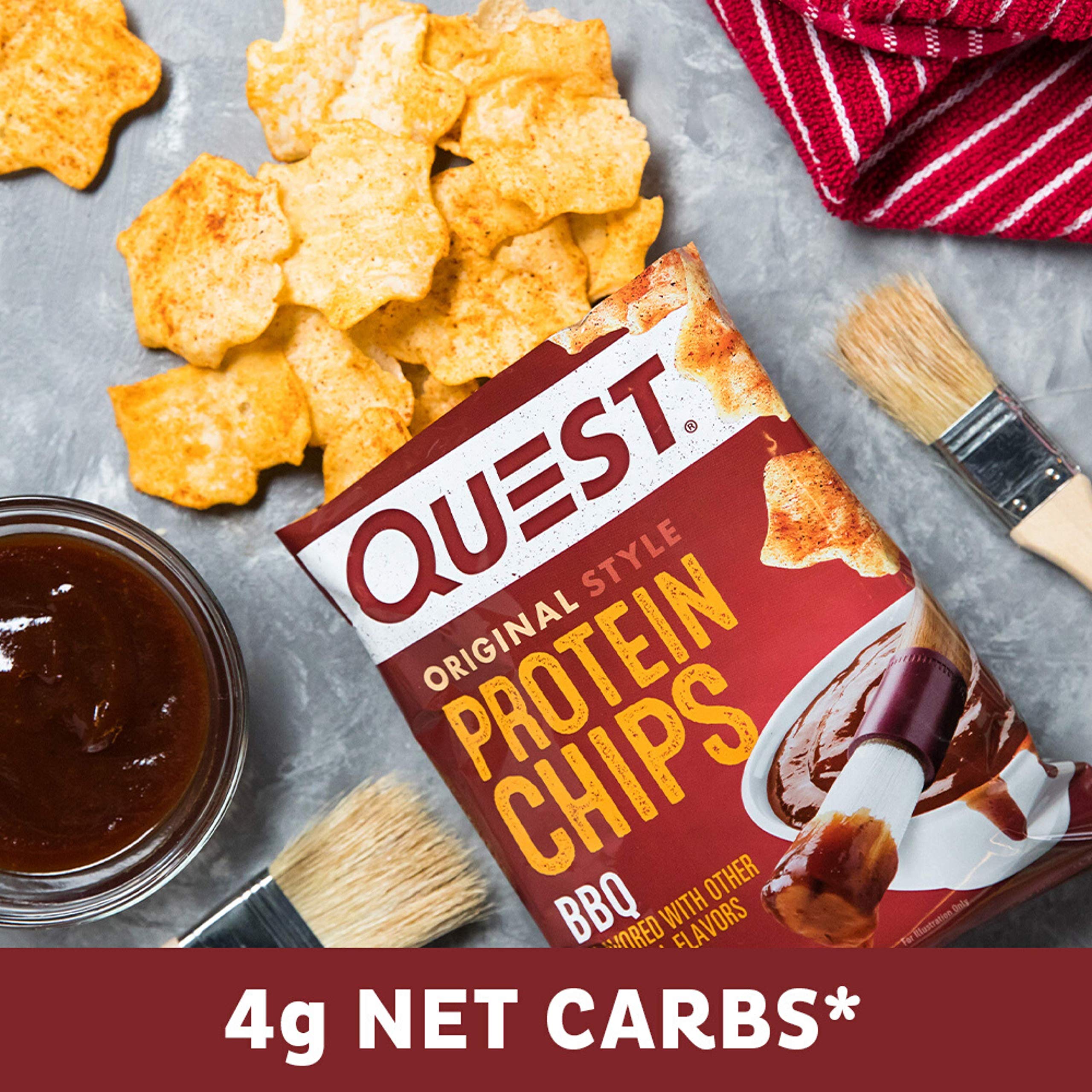 Quest Nutrition High Protein Low Carb BBQ & Nacho Cheese Protein Chips - 1.1oz (Pack of 12) - Keto Friendly Snacks for Weight Loss, Gym Recovery & Healthy On-The-Go Lifestyle