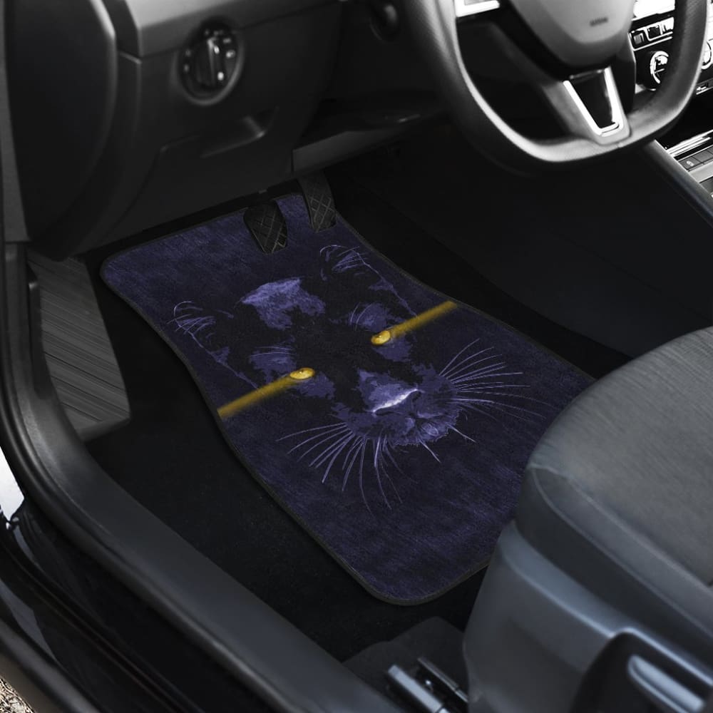 Premium Blue Panther with Yellow Eyes Car Floor Mats - Non-Slip, All-Weather Protection for SUVs, Trucks & Sedans - Perfect for Road Trips, Daily Commutes & Off-Road Adventures
