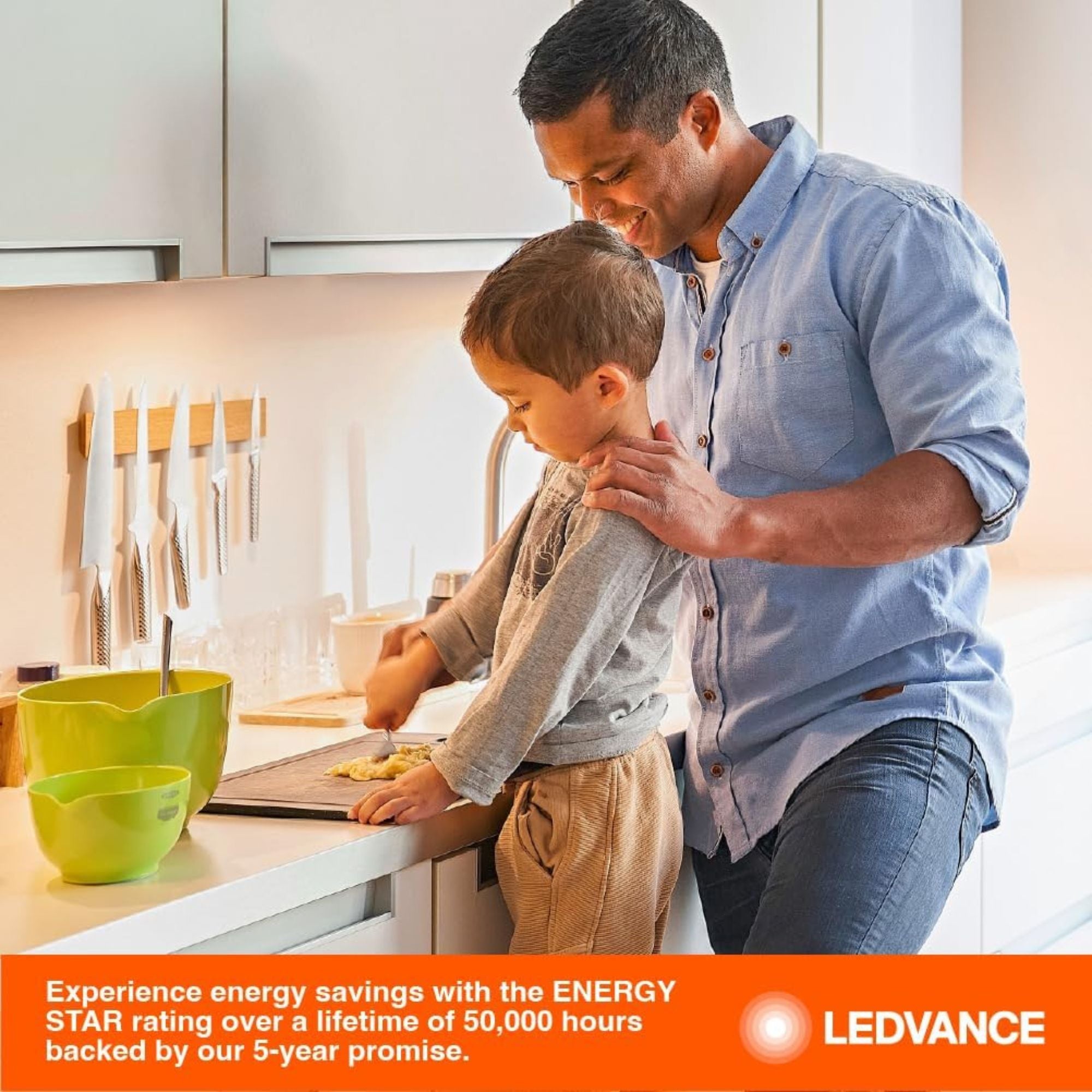 10 Inch Under Cabinet LED Light with Tilting Lens - 450 Lumens, Selectable CCT (3000K-5000K), 120V - Perfect for Kitchen Countertops, Pantry Shelves & Workspaces