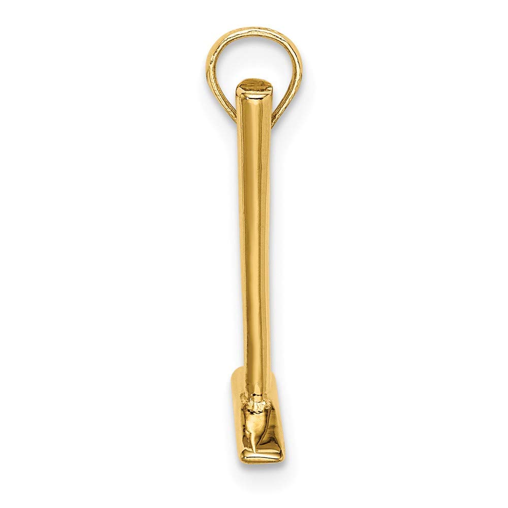 14K Yellow Gold 3D Hammer Pendant - High Polish Flat & Point Tip Design for Necklace | Perfect for Gifts, Anniversaries & Everyday Jewelry Wear