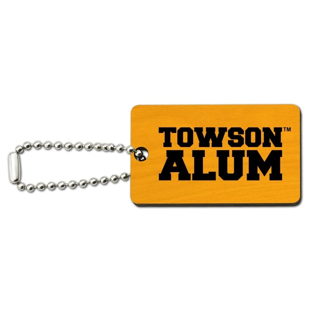Towson University Tigers Alumni Wooden Rectangle Keychain - Personalized Engraved Key Ring for Gifts, Graduation & School Pride - Perfect for Alumni, Students & Fans