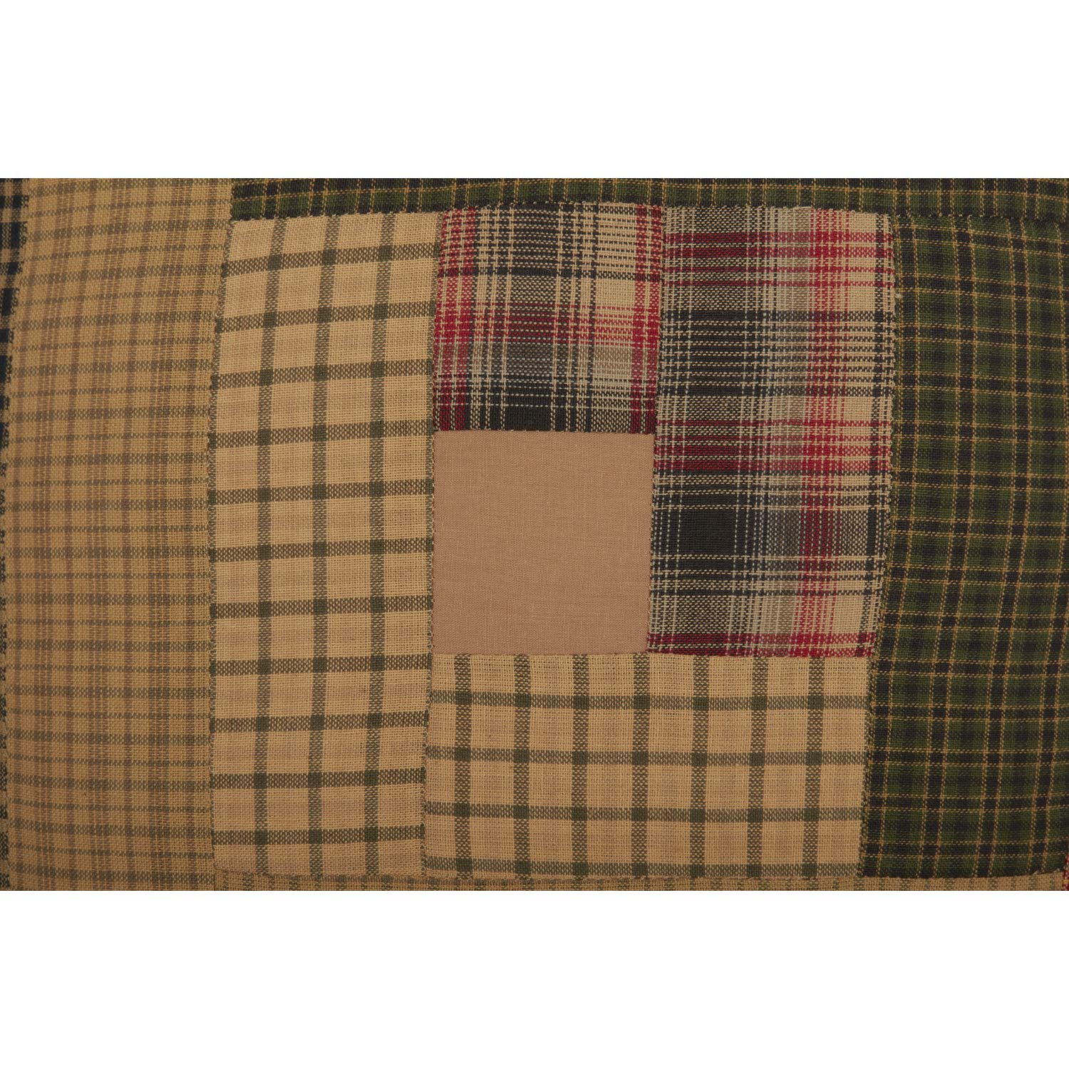 Rustic 12x12 Inch Green Patchwork Cotton Pillow Cover - Thanksgiving Home Decor for Bedroom, Living Room & Sofa - Cozy Farmhouse Style Throw Pillow